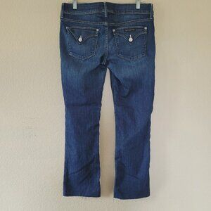 Hudson Jeans Womens Size 29 Beth Baby Boot Cut Flap Pockets Mid Rise Raw Hem Euc